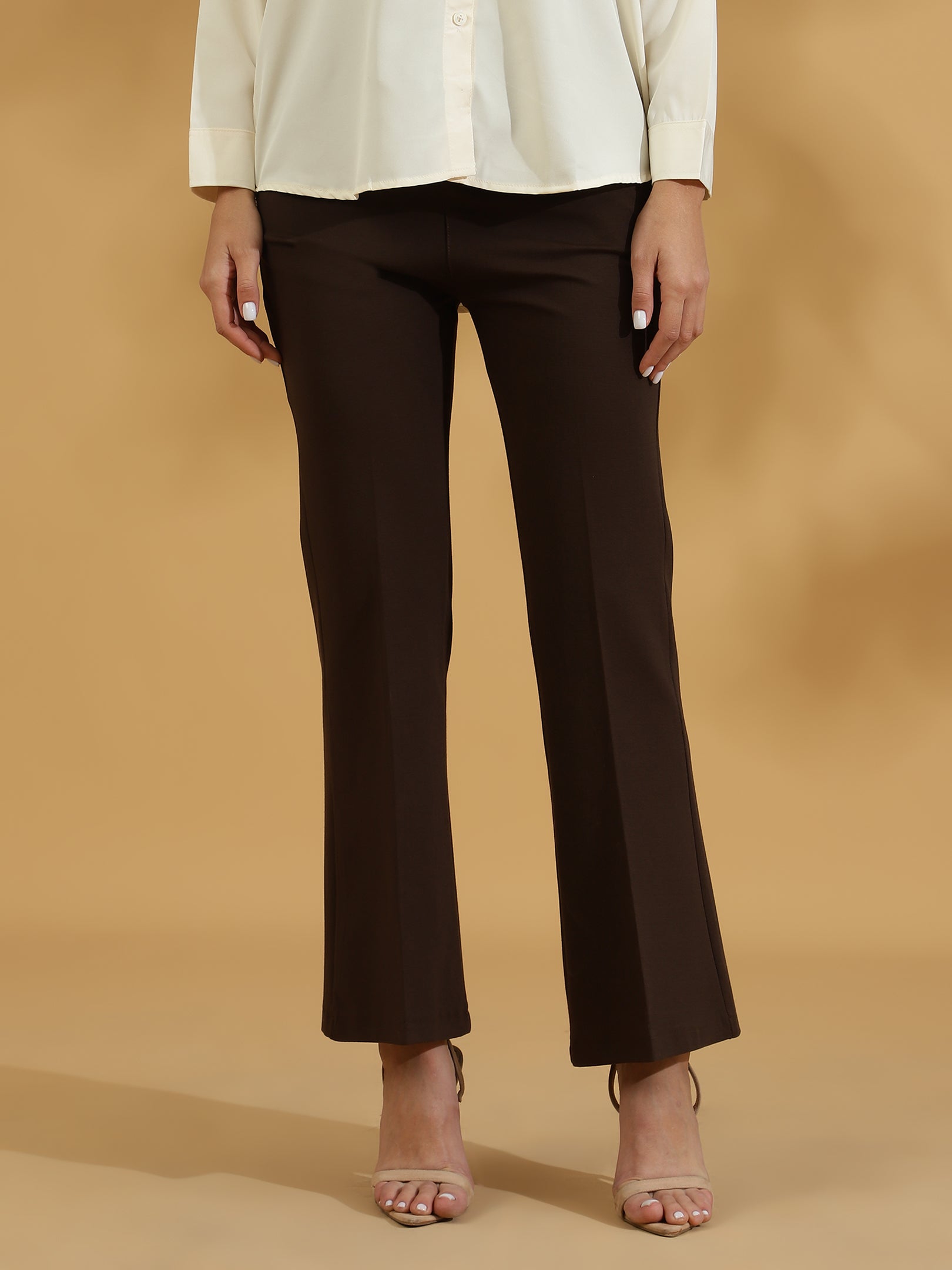 Bootcut Korean Pants (Dark Brown)