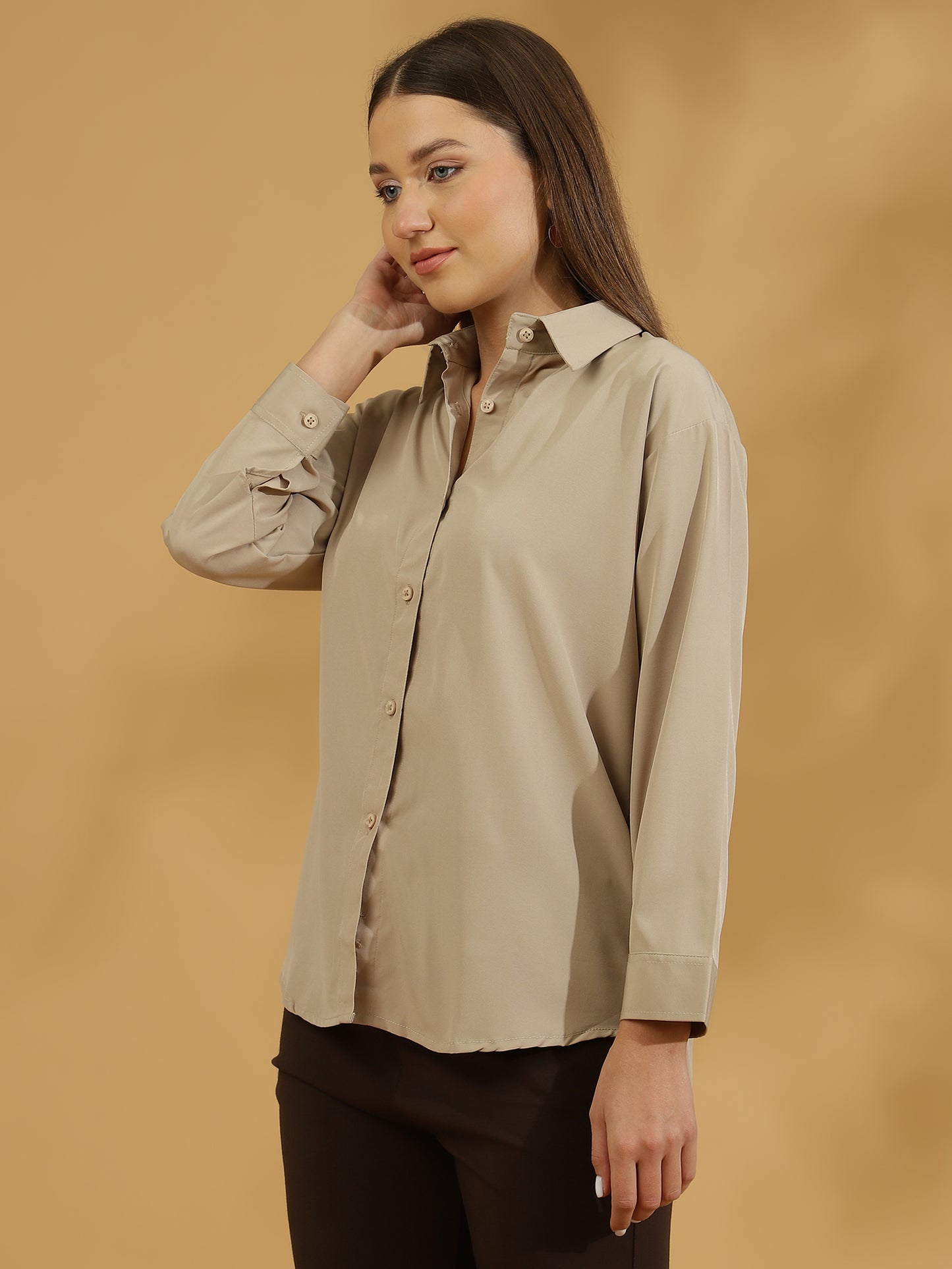 Buttersoft Korean Shirt (Dark Beige)