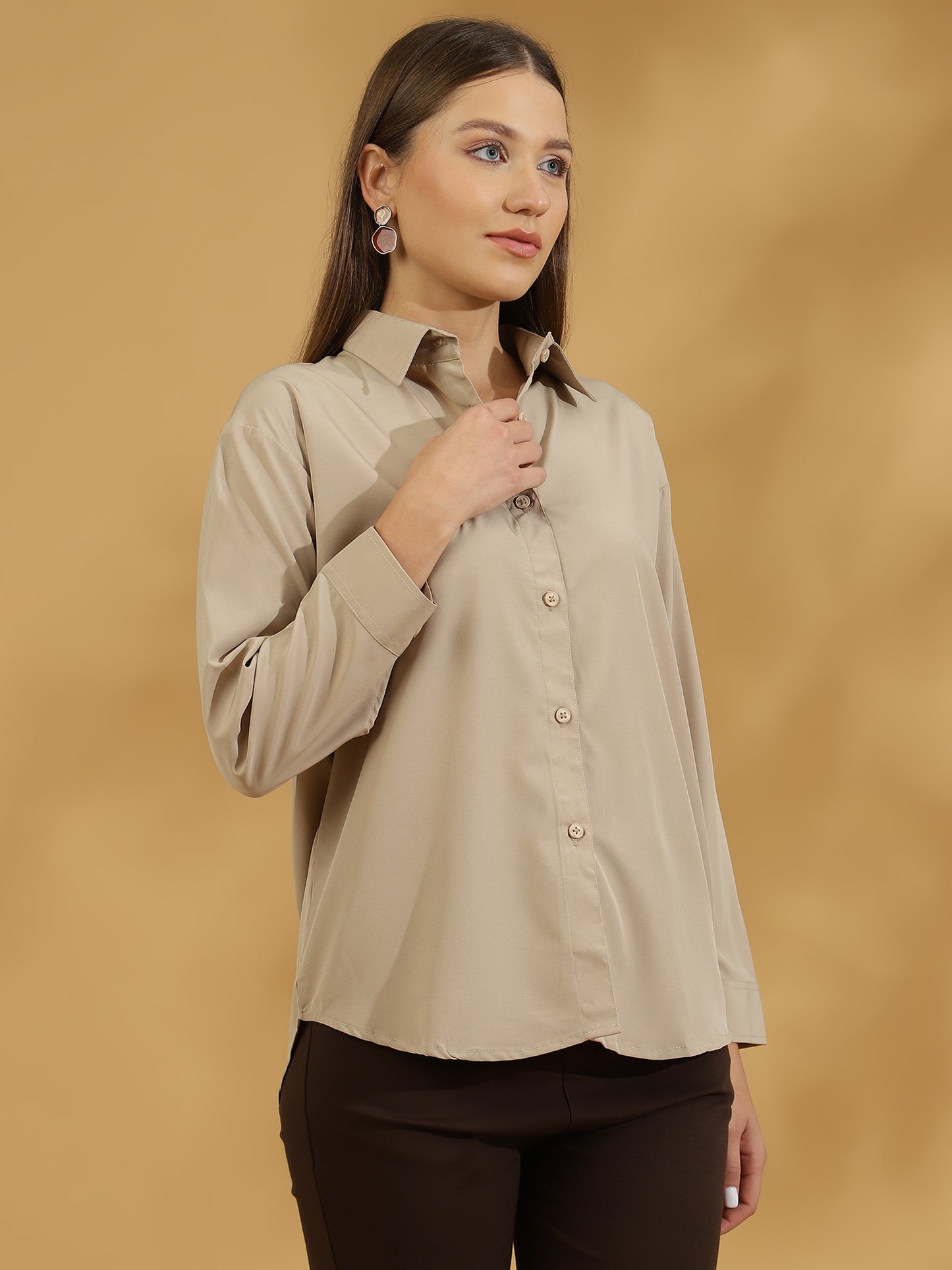 Buttersoft Korean Shirt (Dark Beige)