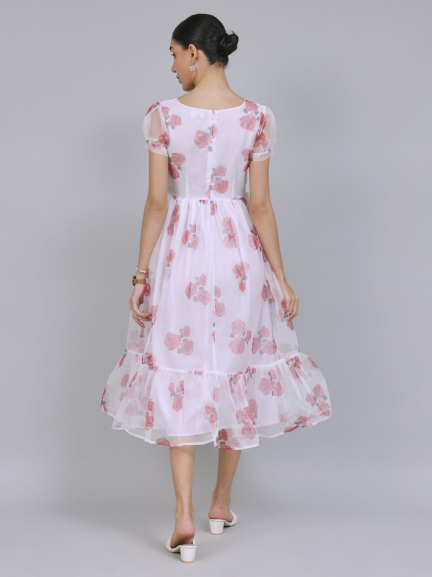 Enchanting Organza Mini Dress (White)