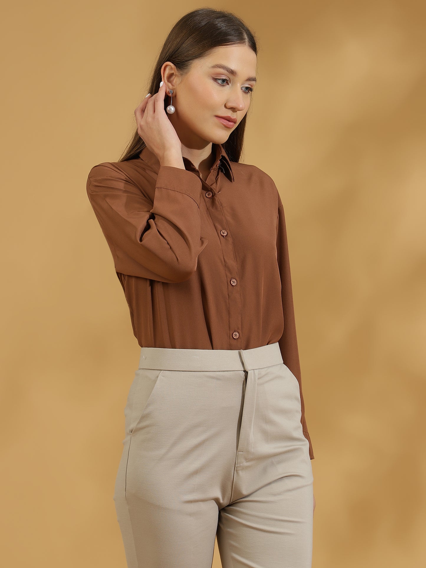 Buttersoft Korean Shirt (Light Brown)