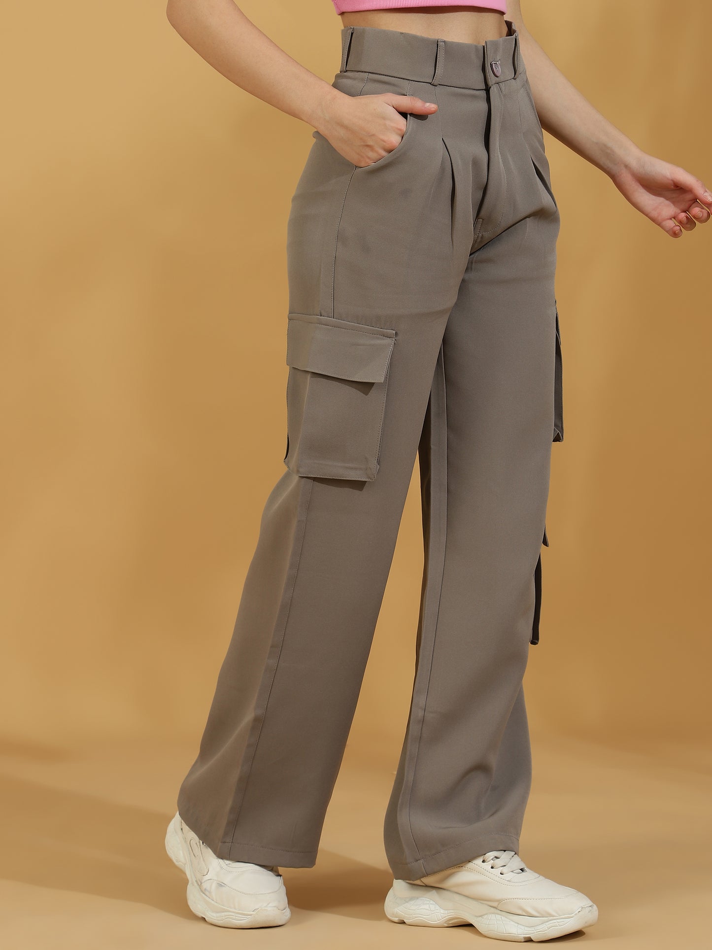Korean Wide Leg Pants (Dark Grey)