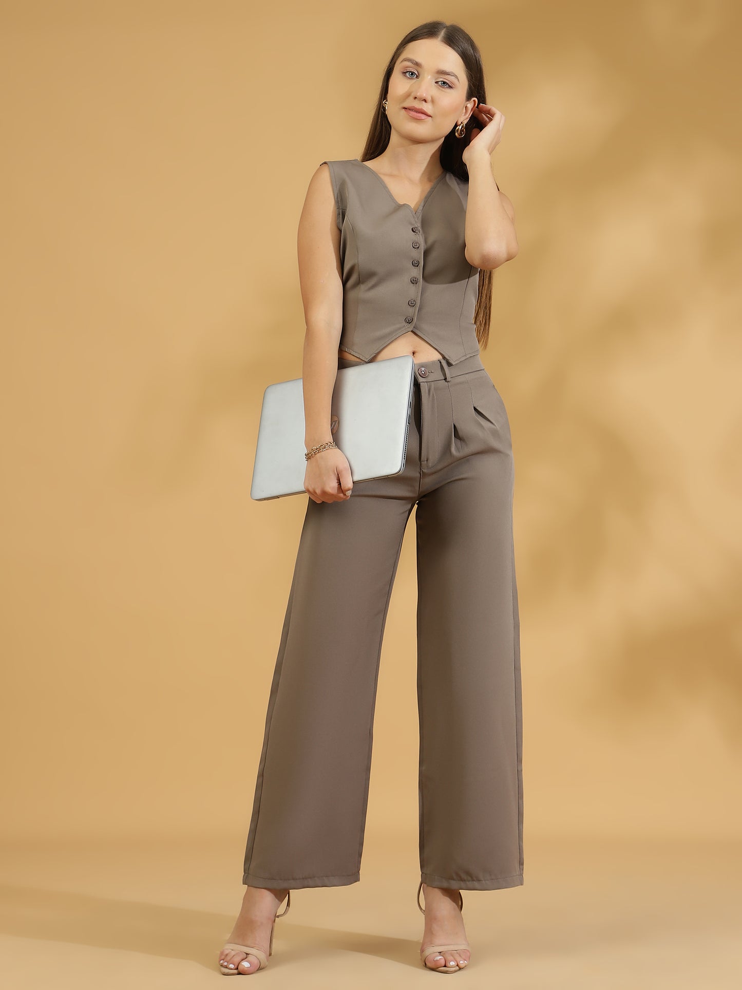 Elegant Matching Vest and Trouser (Grey)