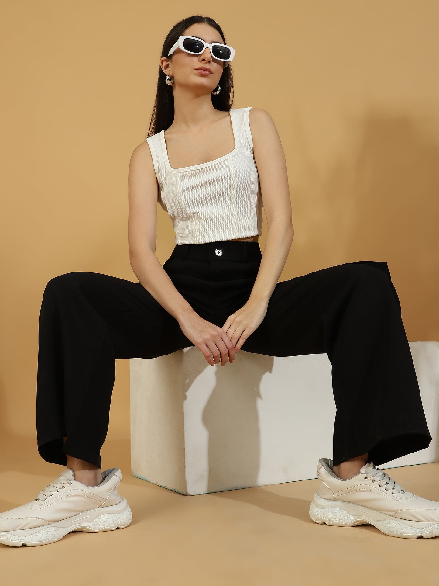 Korean Wide Leg Baggy Pants (Dark Brown)