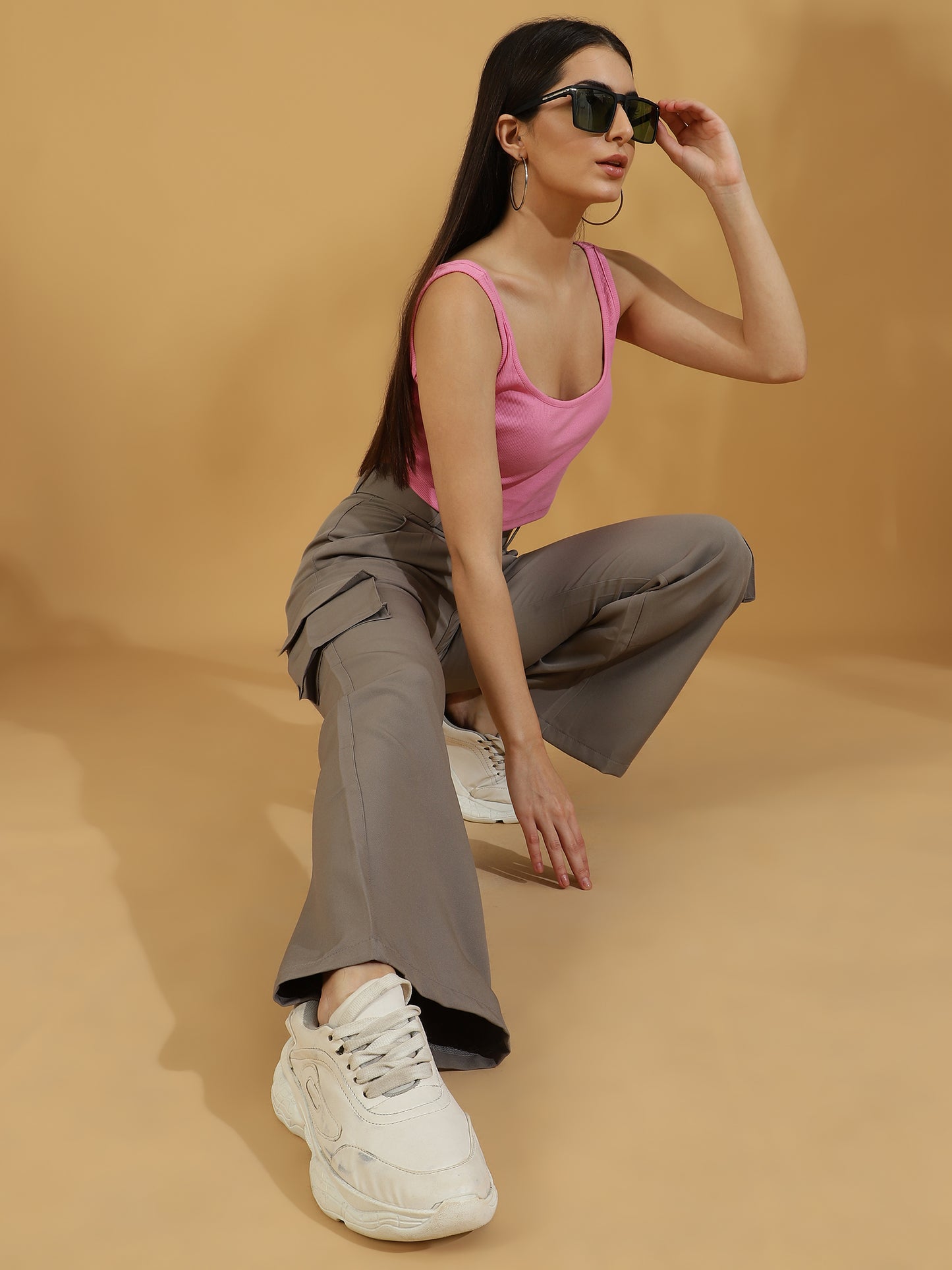 Korean Wide Leg Pants (Dark Grey)