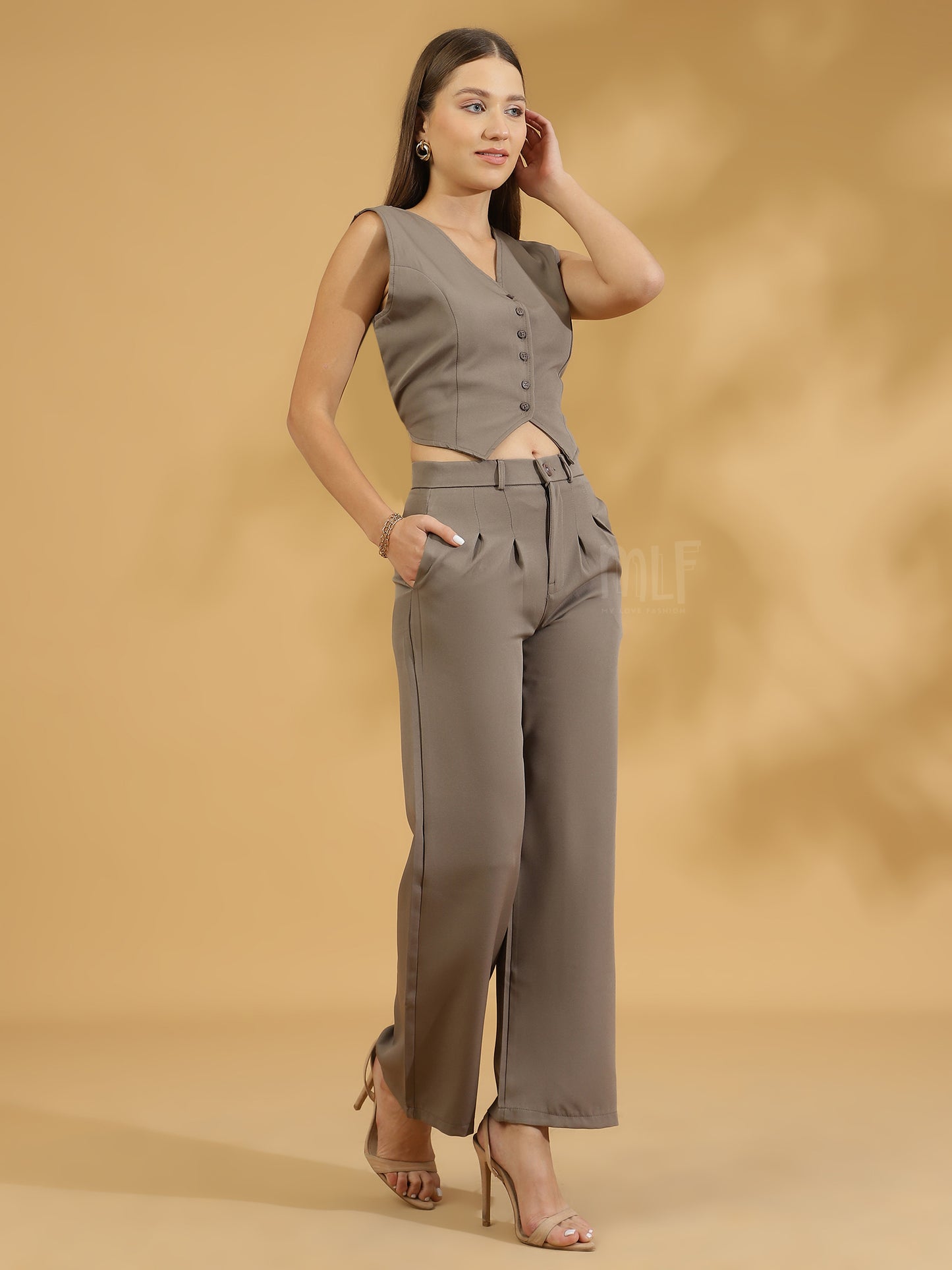 Elegant Matching Vest and Trouser (Grey)