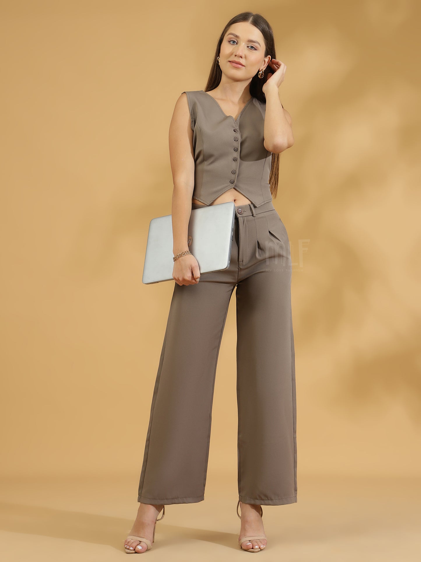 Elegant Matching Vest and Trouser (Grey)