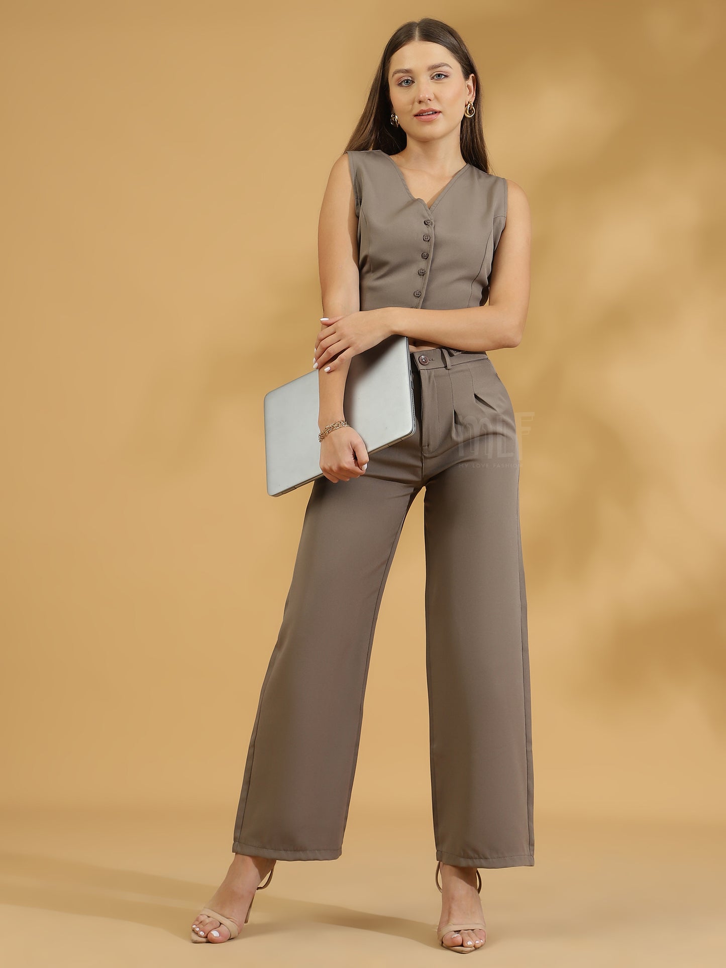 Elegant Matching Vest and Trouser (Grey)