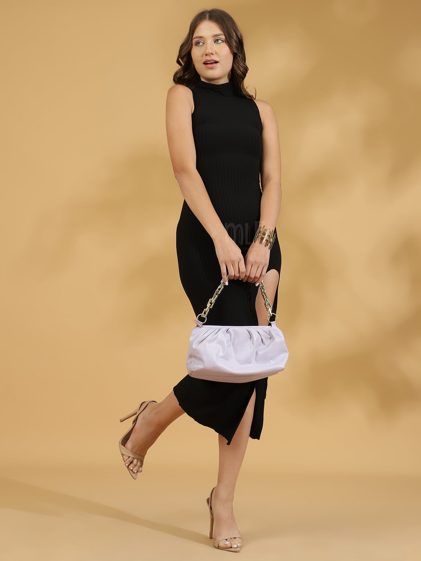 Ribbed Sleeveless Bodycon (Black)