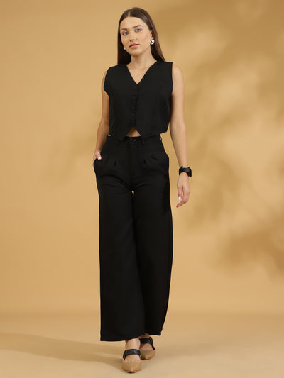 Elegant Matching Vest and Trouser (Black)