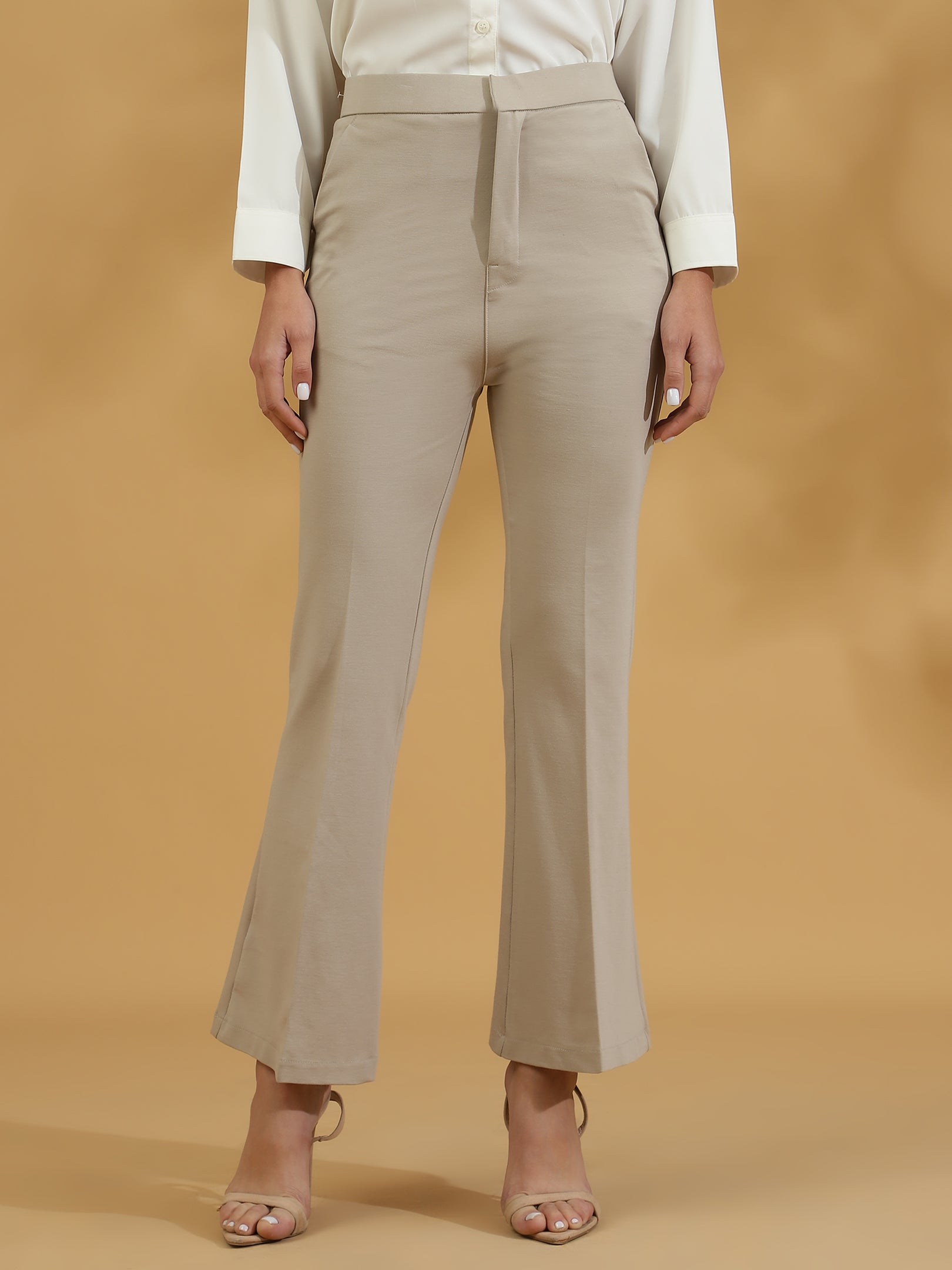 Bootcut Korean Pants (Light Beige)