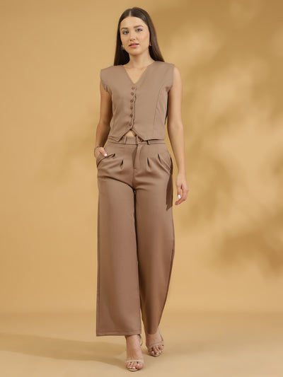 Elegant Matching Vest and Trouser (French Beige)