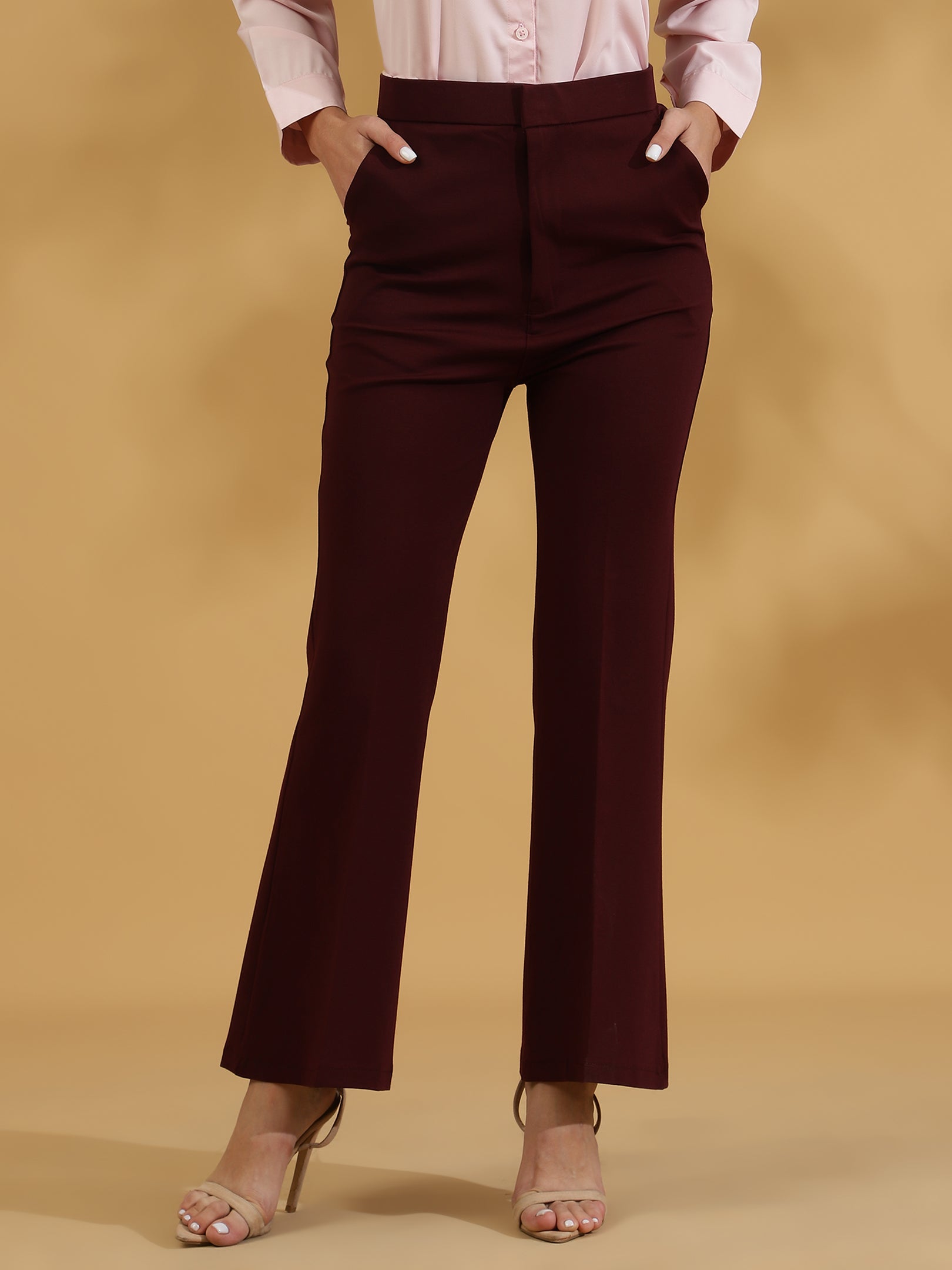 Bootcut Korean Pants (Maroon)