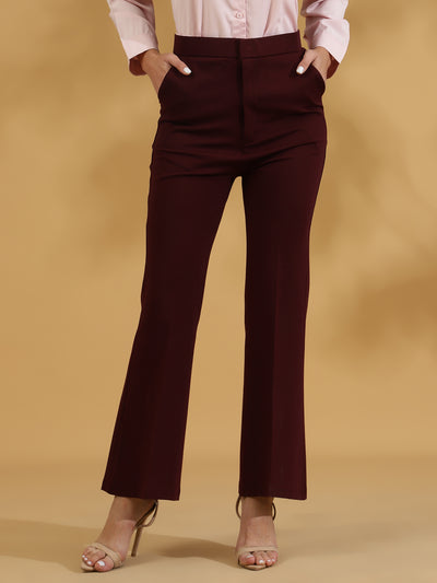 Bootcut Korean Pants (Maroon)