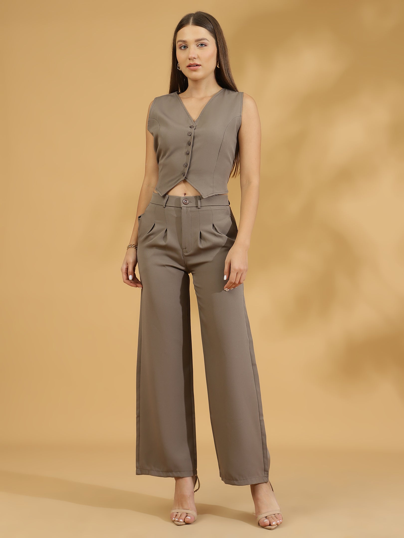 Elegant Matching Vest and Trouser (Grey)
