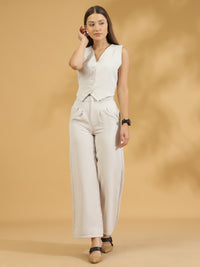 Elegant Matching Vest and Trouser (White)