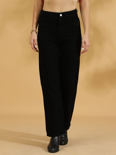 High Rise Straight fit Jean (Black)