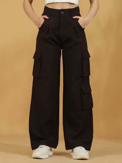 Korean Wide Leg Baggy Pants (Dark Brown)