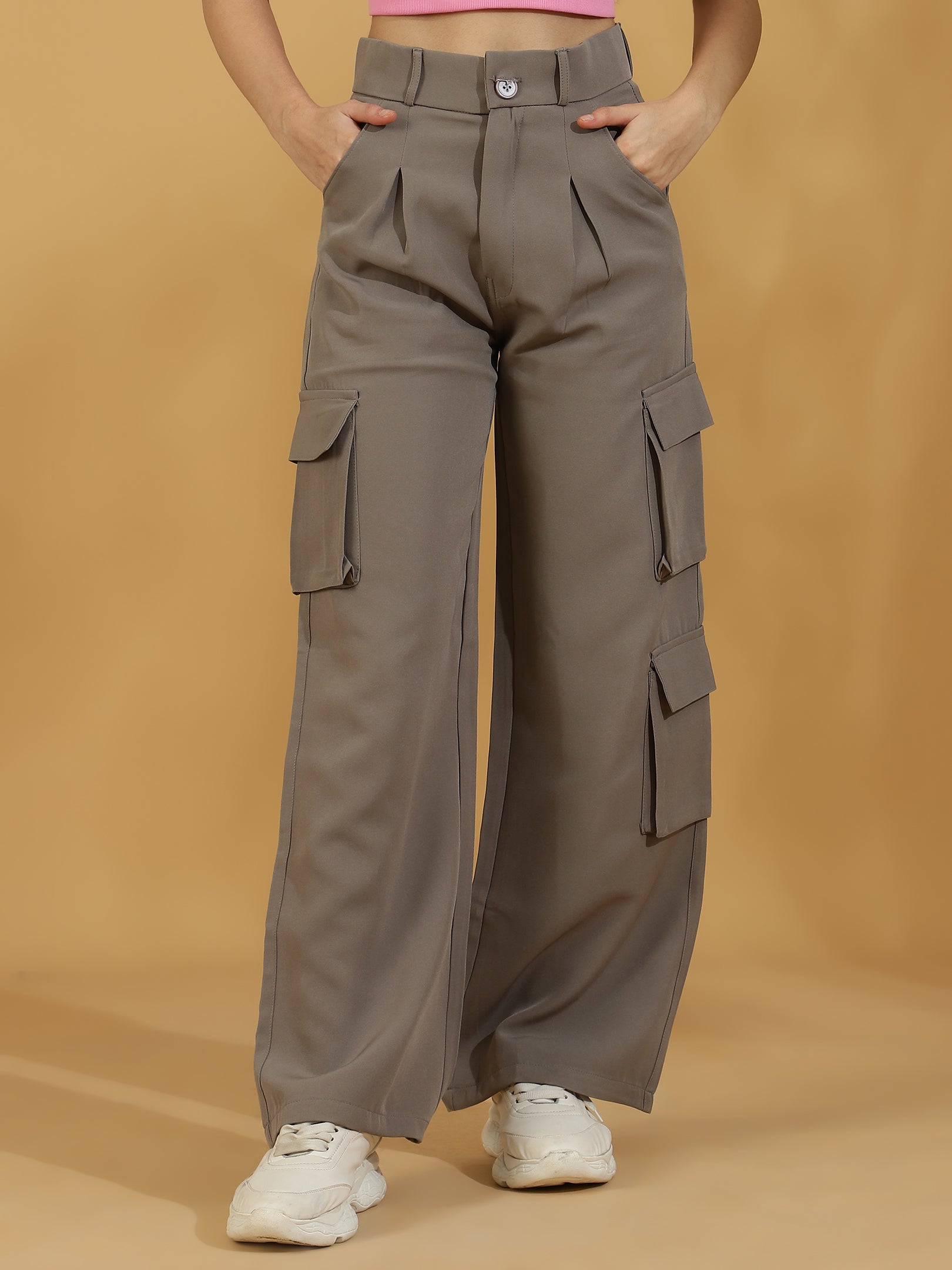 Korean Wide Leg Pants (Dark Grey)