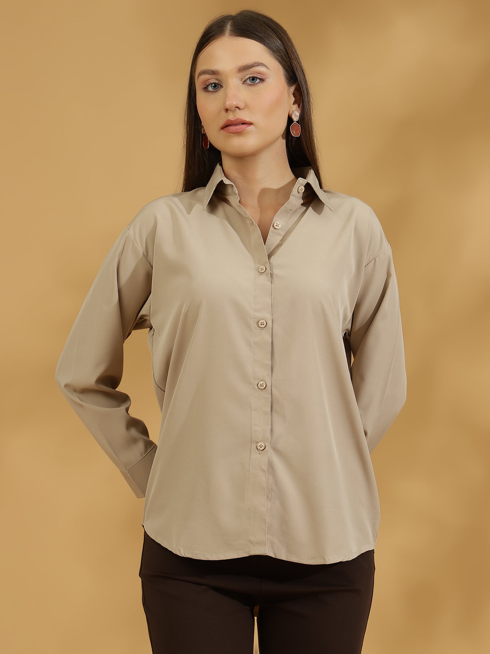 Buttersoft Korean Shirt (Dark Beige)