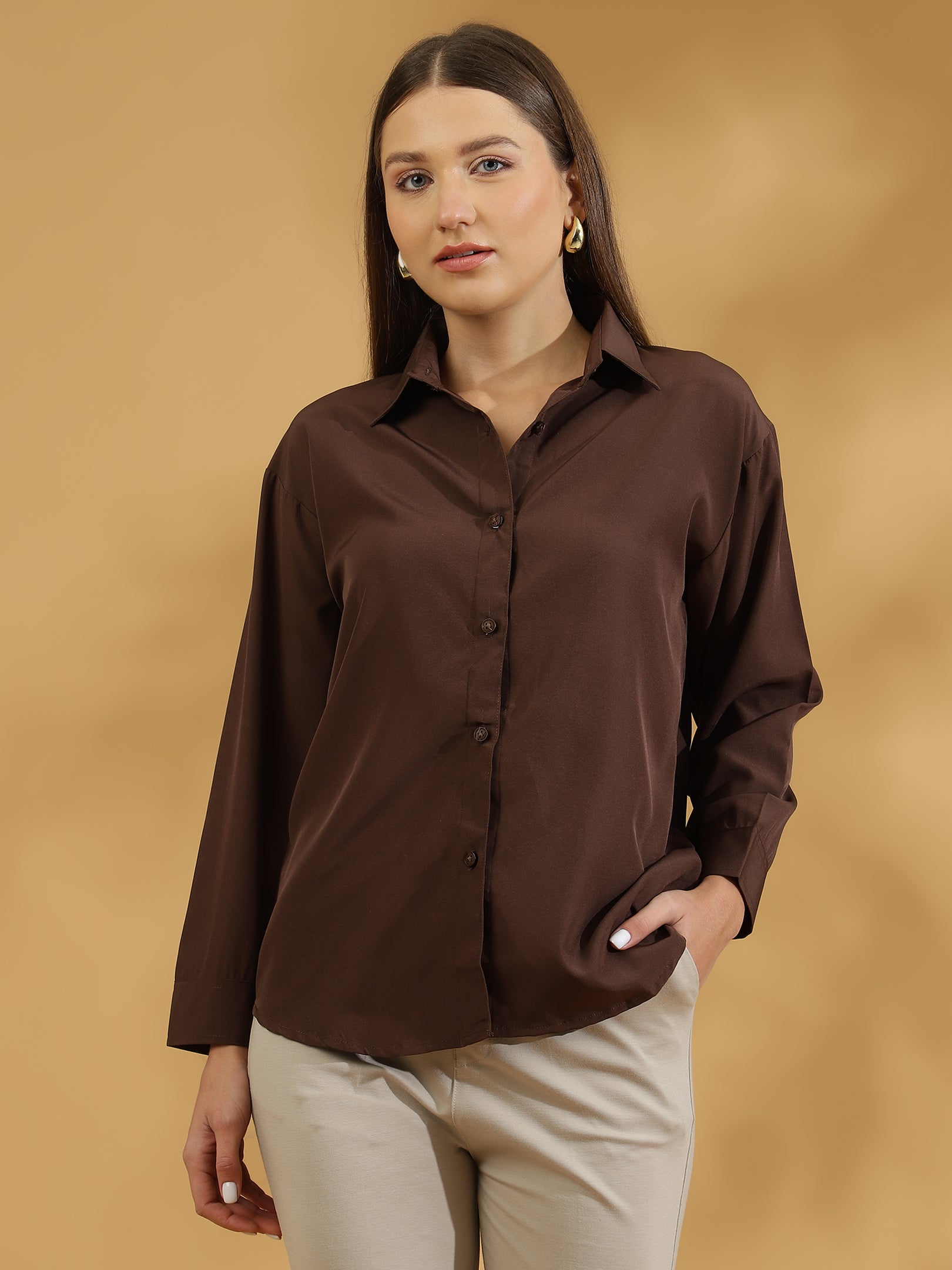 Buttersoft Korean Shirt (Dark Brown)