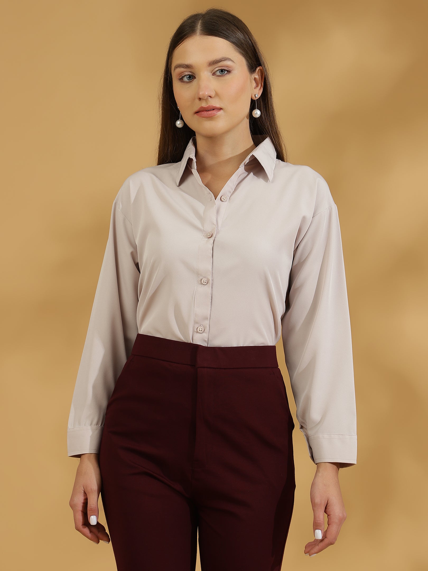 Buttersoft Korean Shirt (Light Beige)