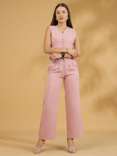 Elegant Matching Vest and Trouser (Baby Pink)