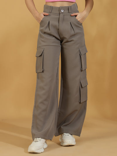 Korean Wide Leg Baggy Pants (Grey)