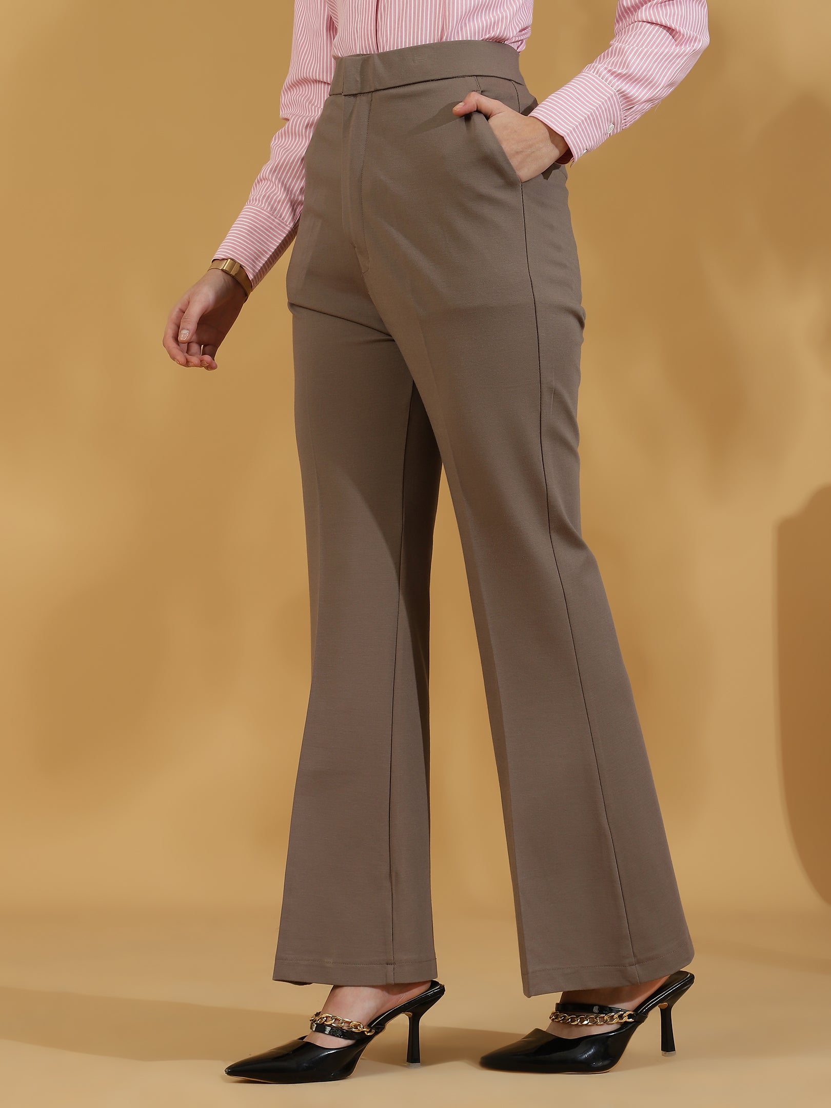 Bootcut Korean Pants (Beige)