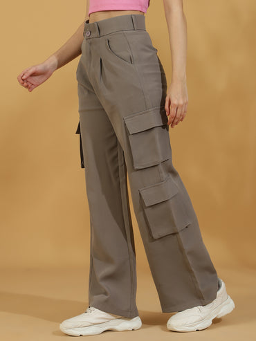 Korean Wide Leg Pants (Dark Grey)