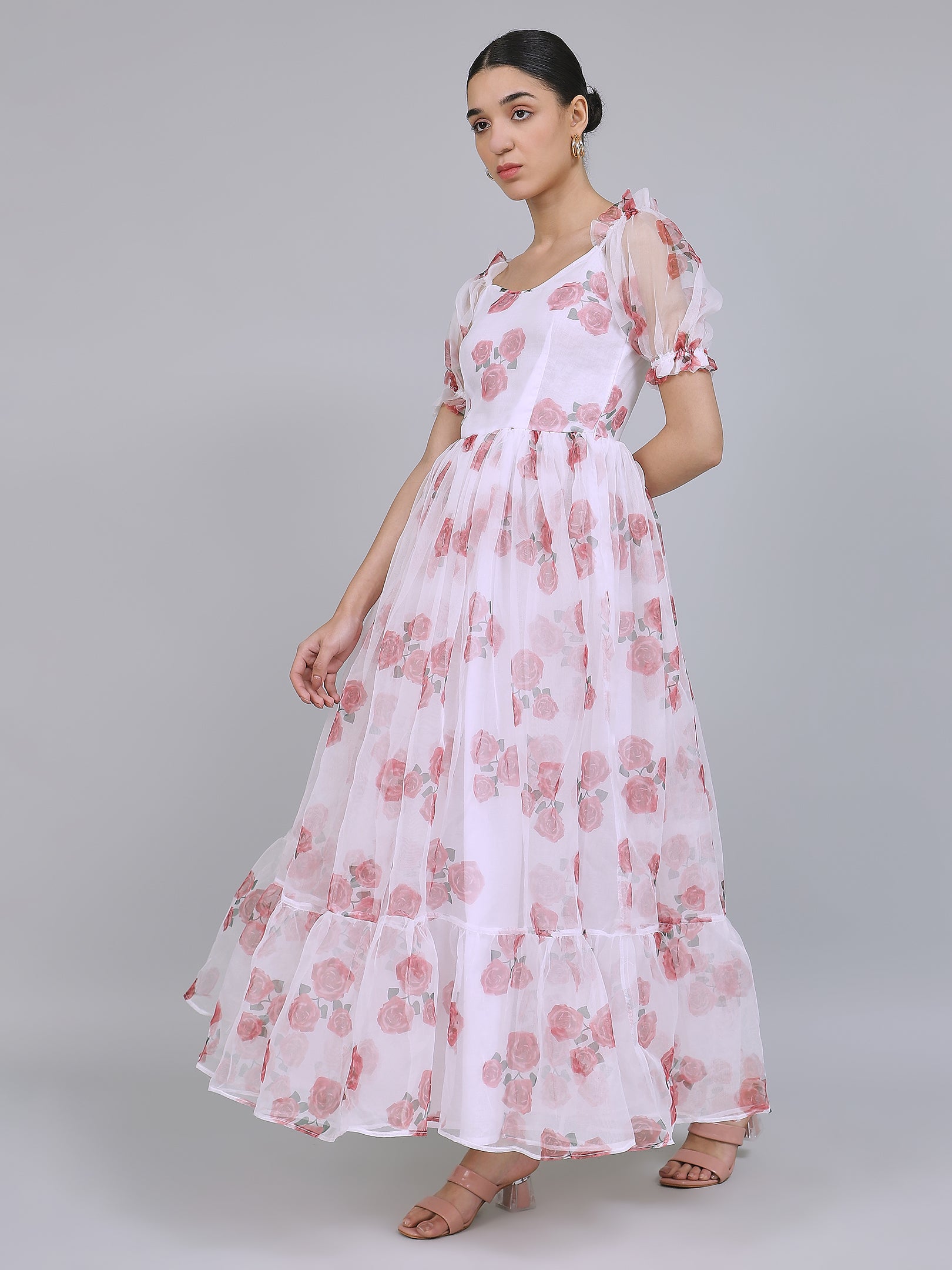 Divine Organza Long Dress (White)