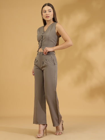 Elegant Matching Vest and Trouser (Grey)
