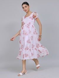 Enchanting Organza Mini Dress (White)