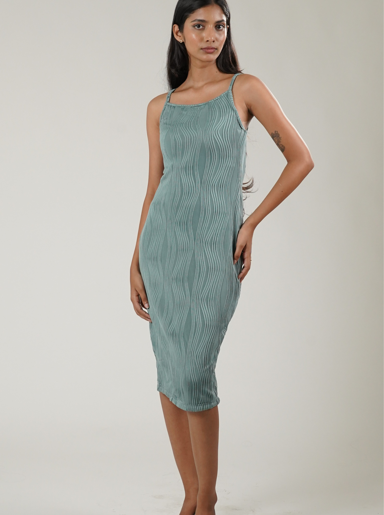 Brighton Textured Sleeveless Bodycon (Mint)