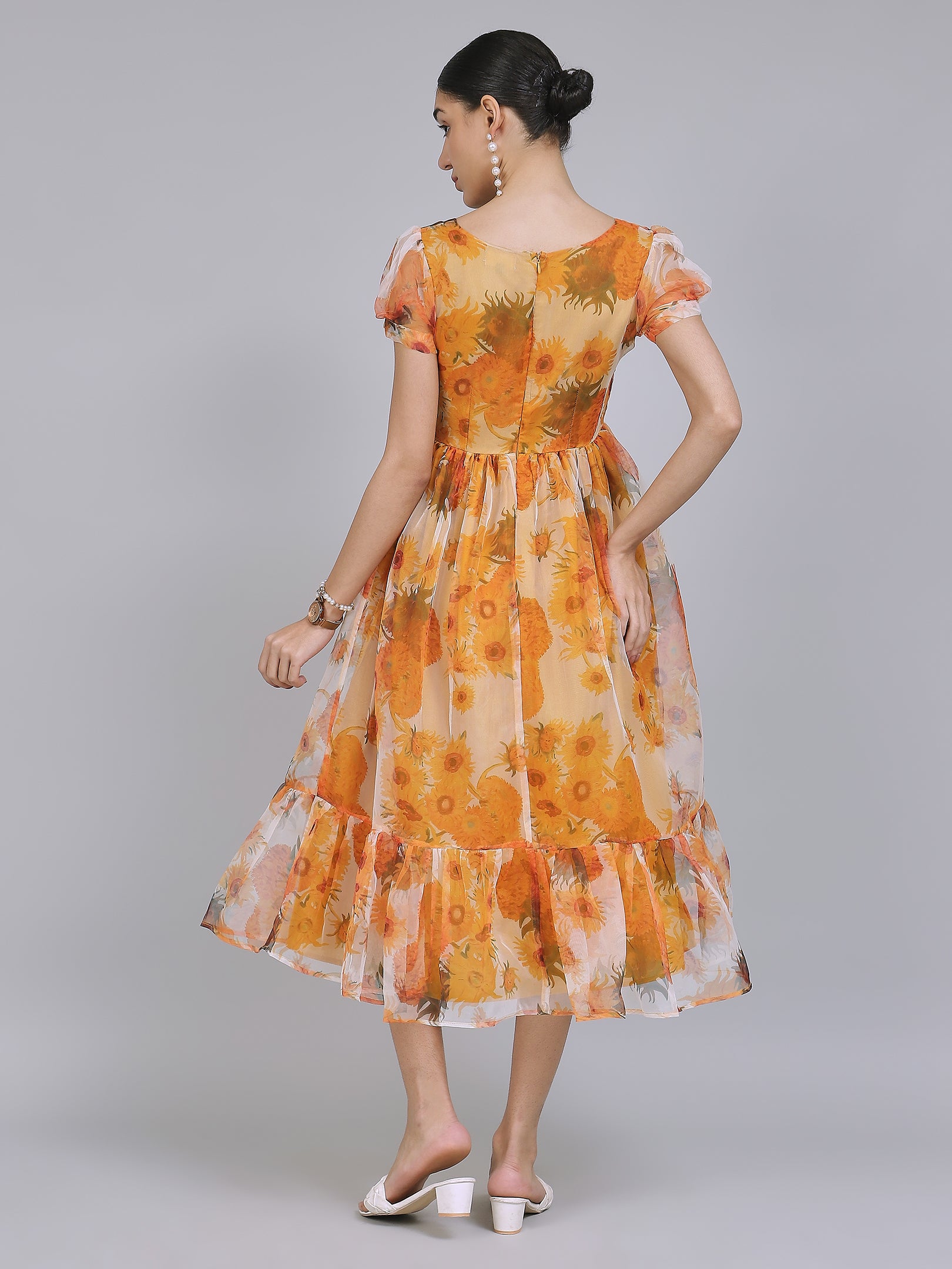 Enchanting Organza Mini Dress (Yellow)