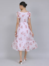 Enchanting Organza Mini Dress (White)
