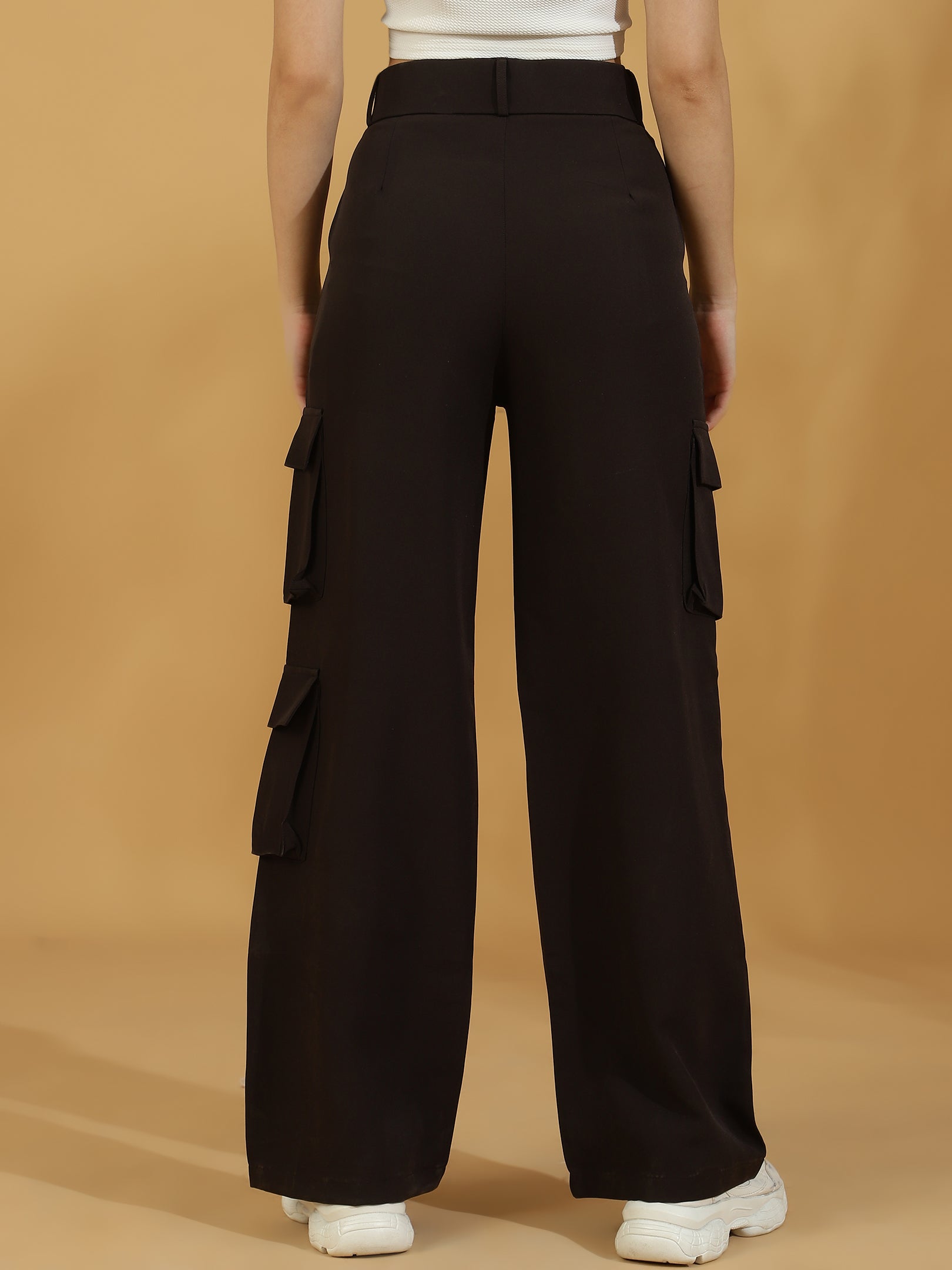 Korean Wide Leg Baggy Pants (Dark Brown)