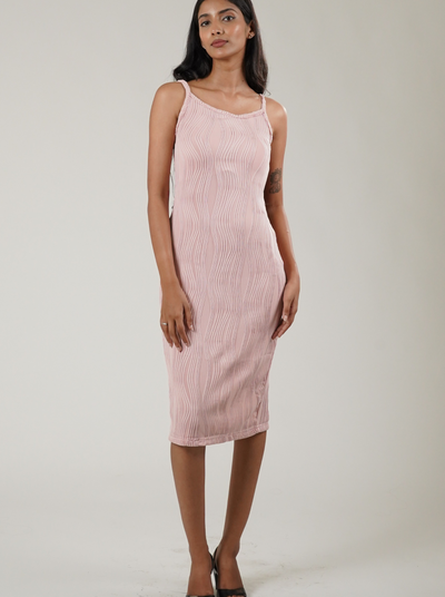 Brighton Textured Sleeveless Bodycon (Pink)