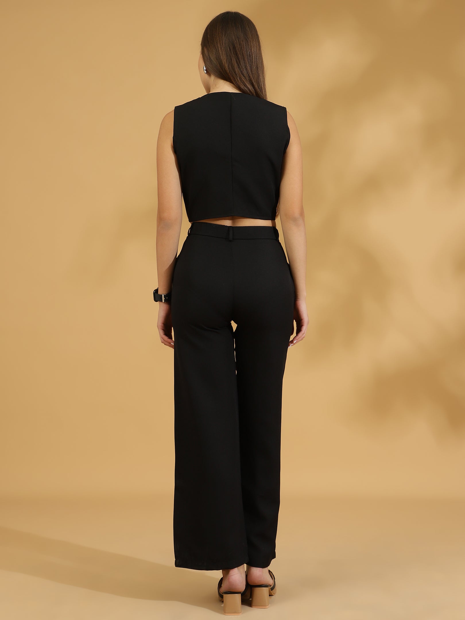 Elegant Matching Vest and Trouser (Black)