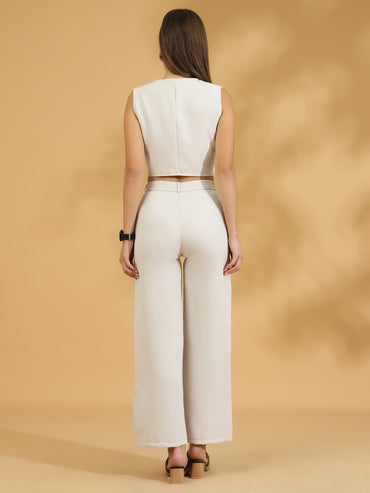Elegant Matching Vest and Trouser (White)