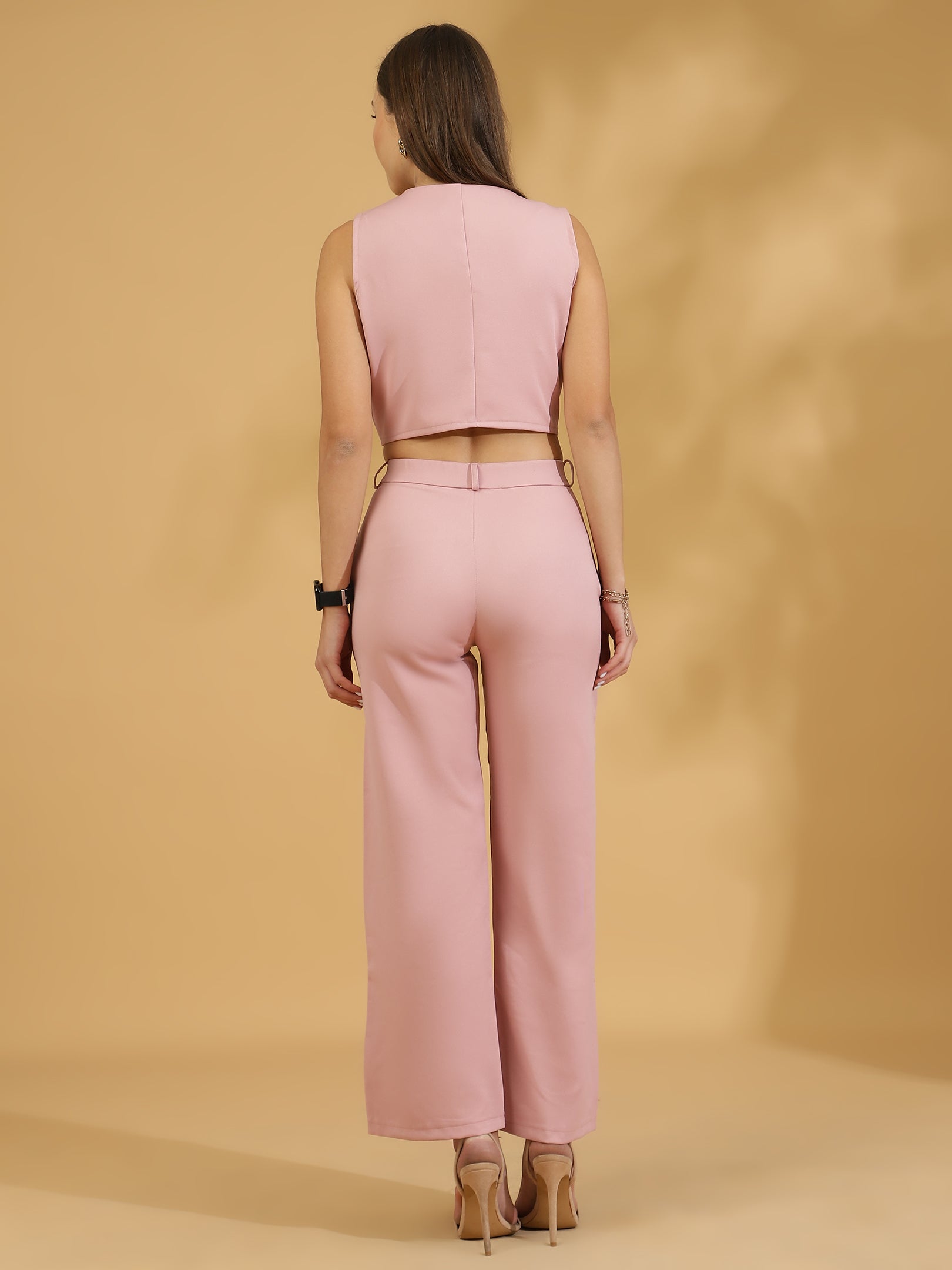 Elegant Matching Vest and Trouser (Baby Pink)