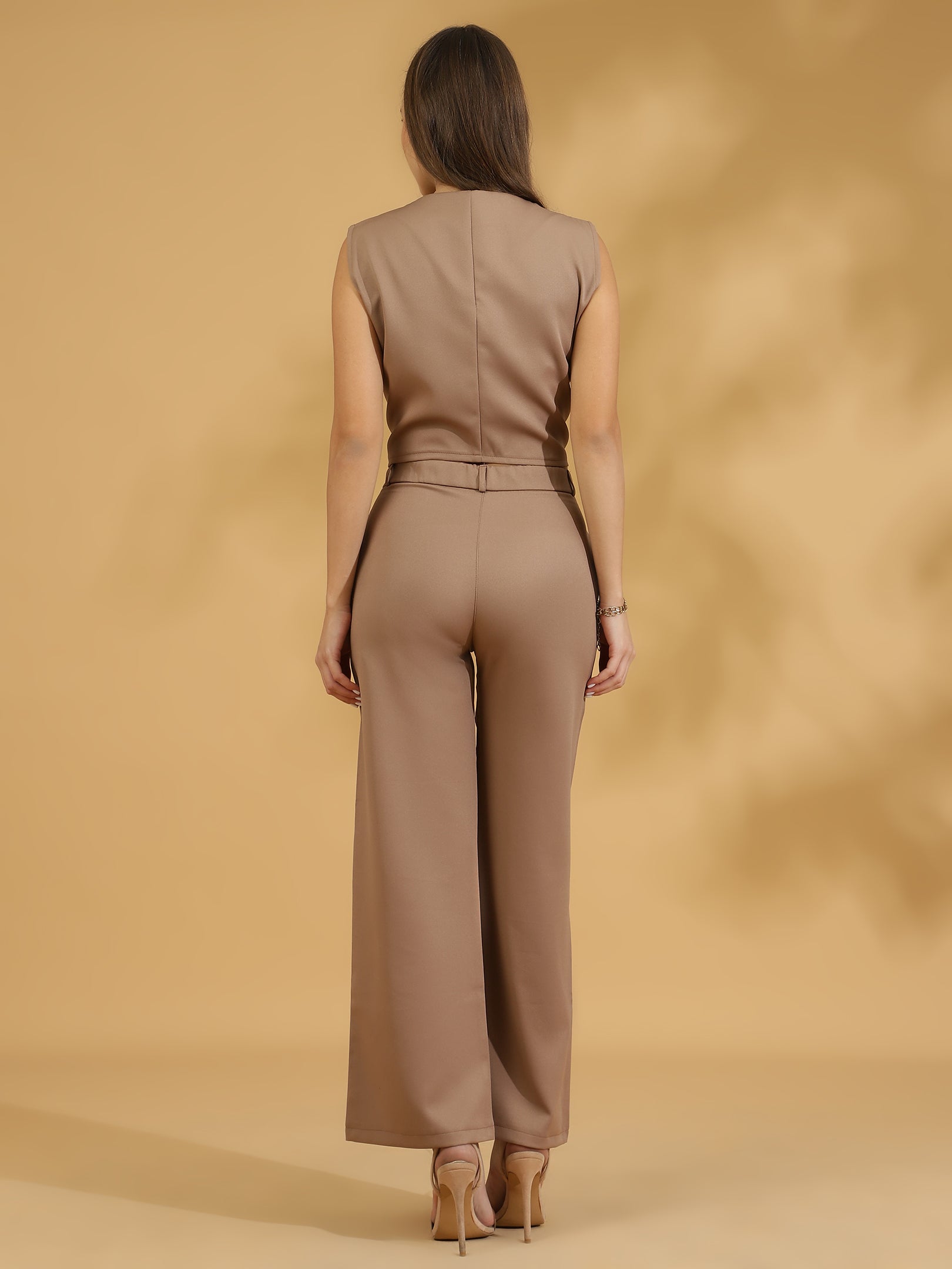 Elegant Matching Vest and Trouser (French Beige)