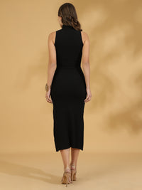 Ribbed Sleeveless Bodycon (Black)