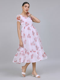 Enchanting Organza Mini Dress (White)