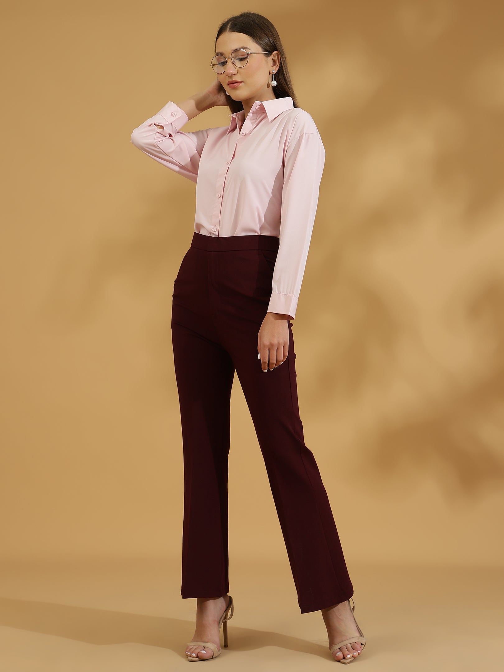 Bootcut Korean Pants (Maroon)