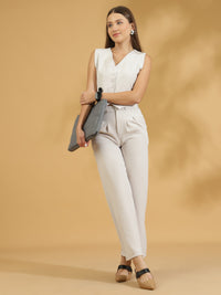 Elegant Matching Vest and Trouser (White)