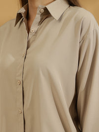 Buttersoft Korean Shirt (Dark Beige)