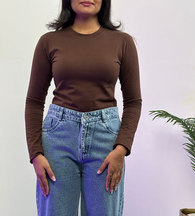 Full Sleeve T-Shirt (Dark Brown)