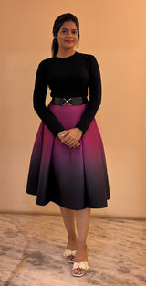 Ombre Scuba Skirt (Purple - Black)