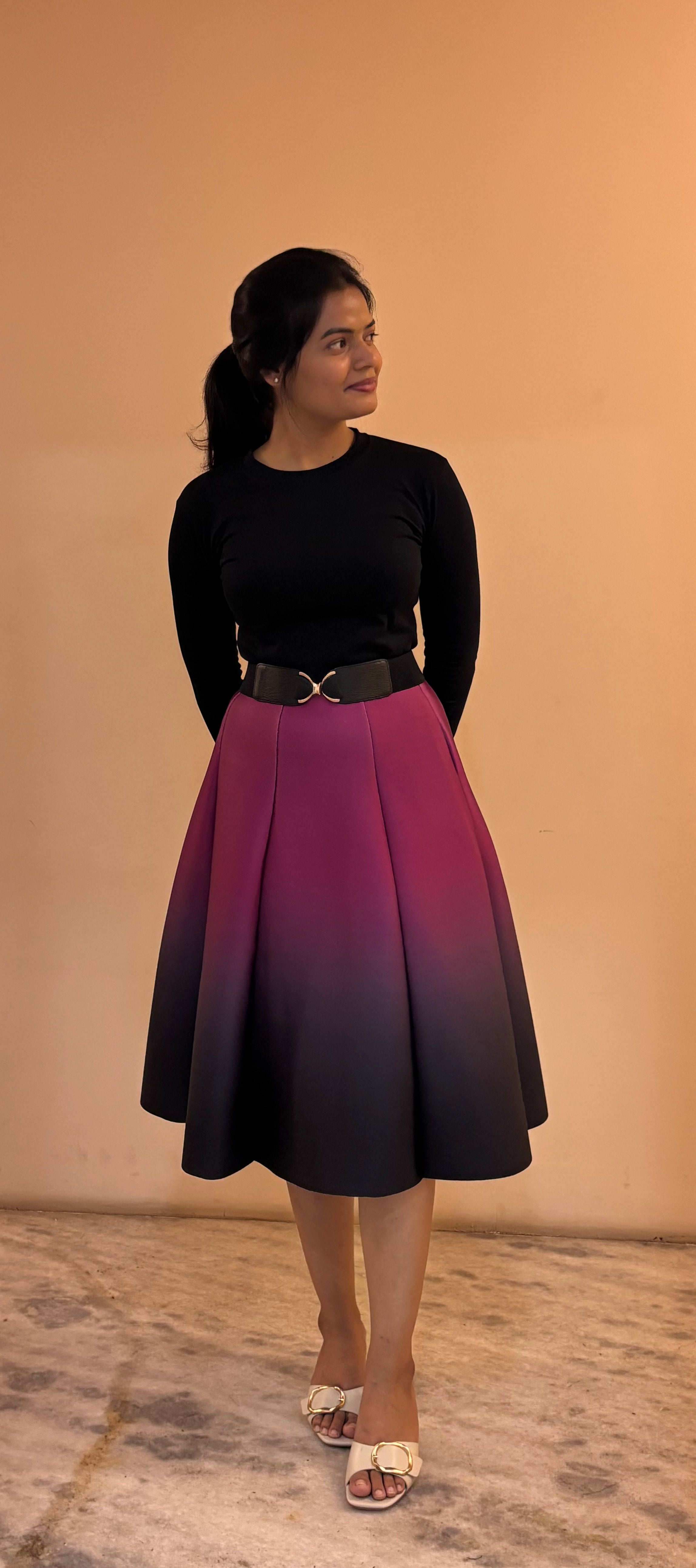 Ombre Scuba Skirt (Purple - Black)